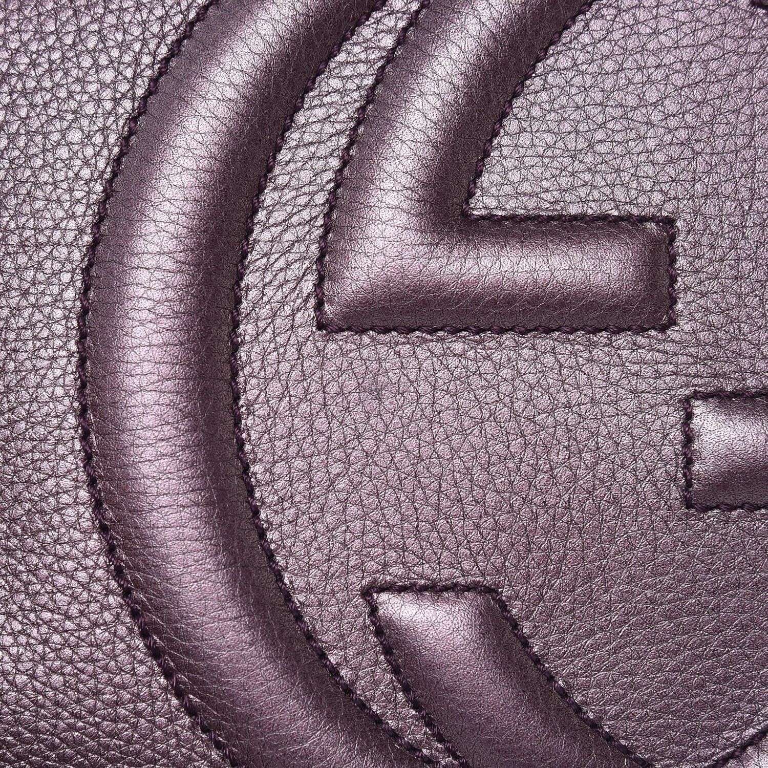 Gucci Metallic Pebbled Calfskin Medium Soho Chain Shoulder Bag Purple 10 of 10