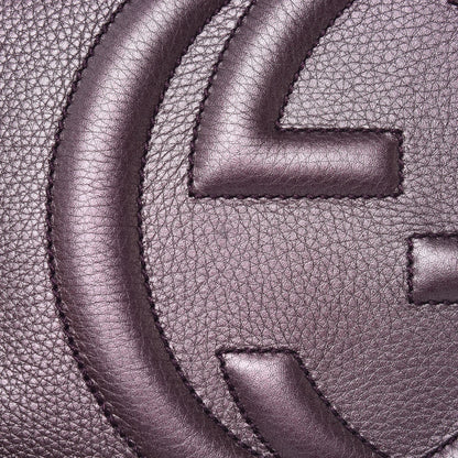Gucci Metallic Pebbled Calfskin Medium Soho Chain Shoulder Bag Purple 10 of 10