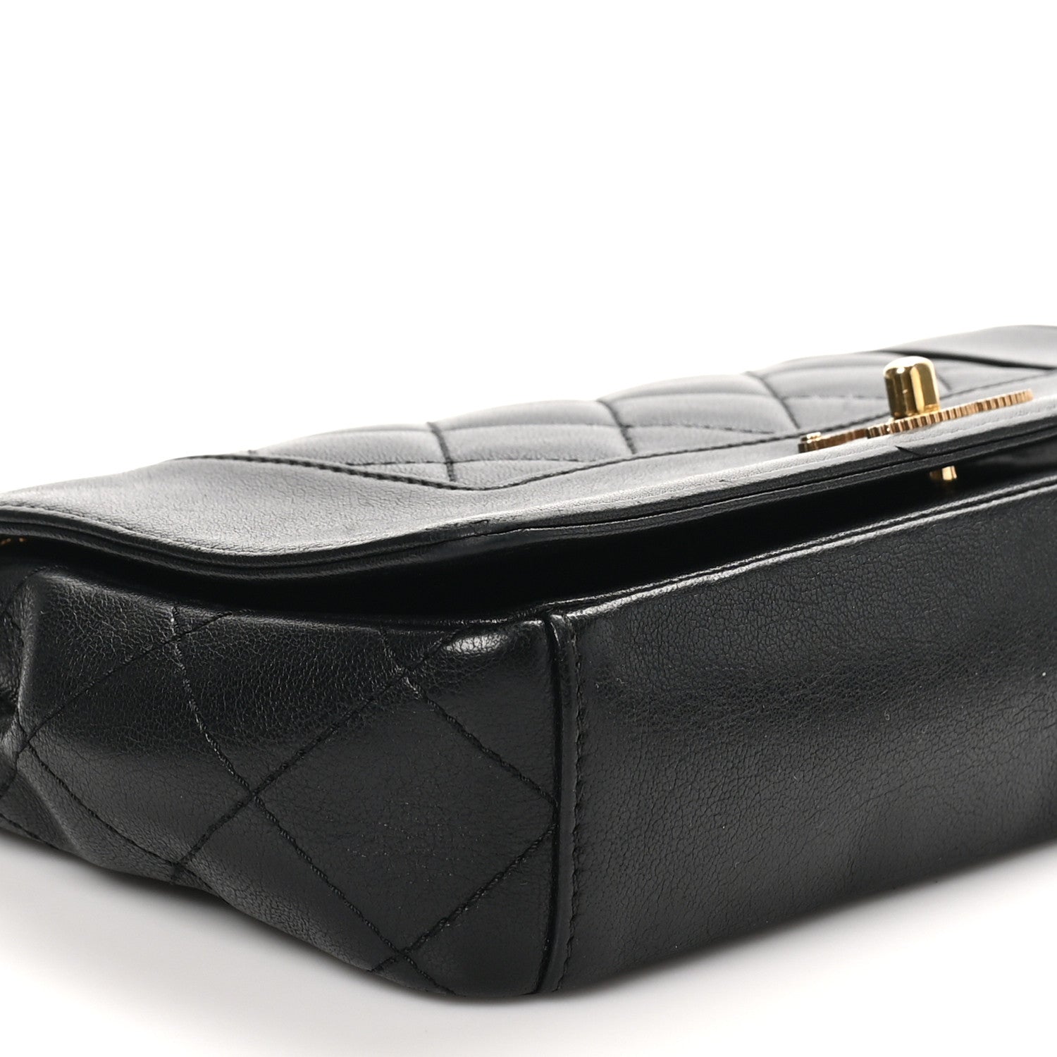 Chanel Sheepskin Quilted Medium Vintage Mademoiselle Flap Black 9 of 10