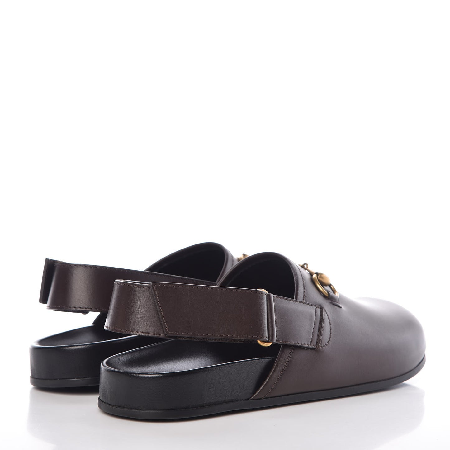 Calfskin Mens Horsebit River Slingback Slippers 9 Cocoa