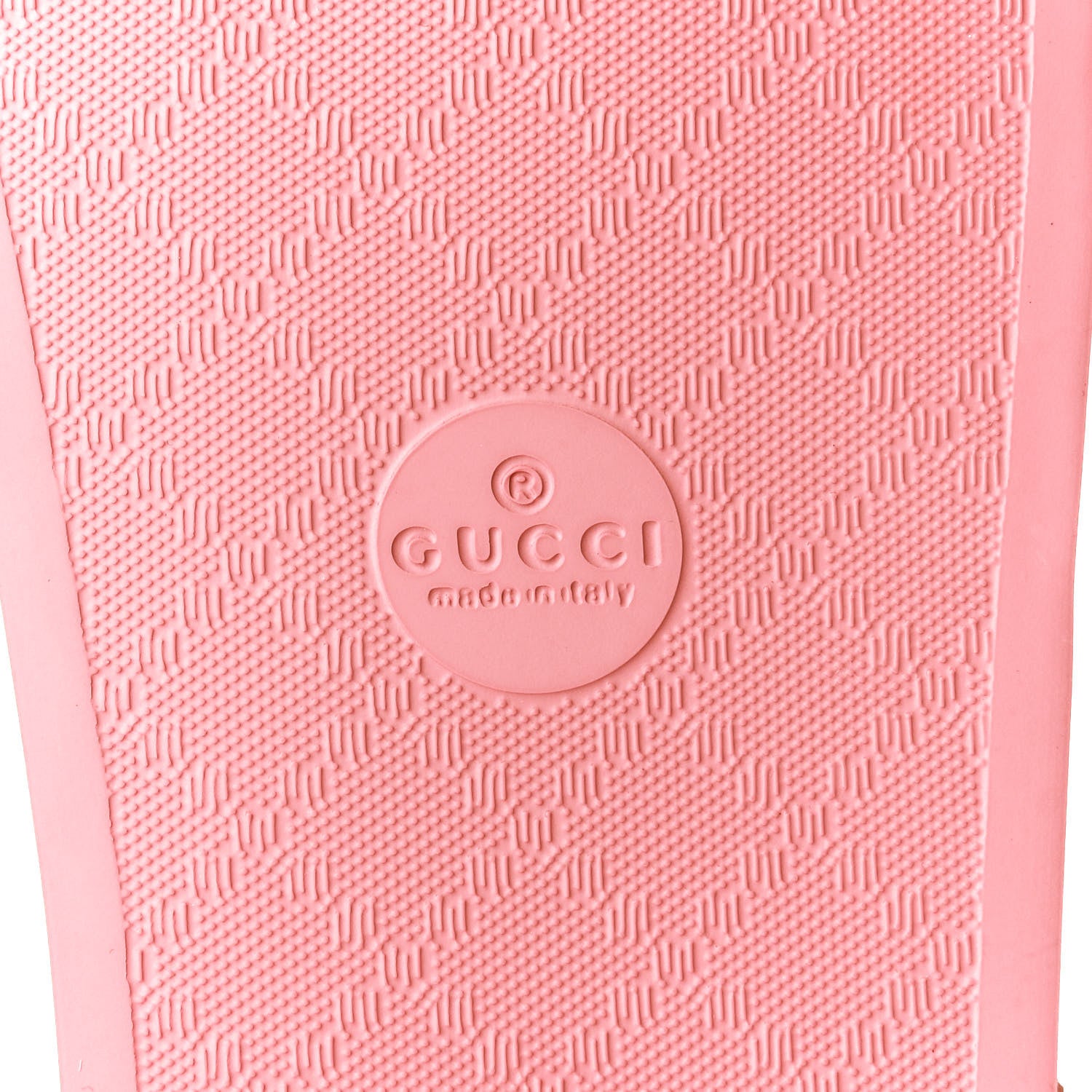 Gucci Rubber GG Monogram Perforated Womens Slide Sandals 41 Rose Box 7 of 8