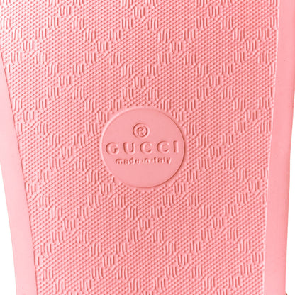 Gucci Rubber GG Monogram Perforated Womens Slide Sandals 41 Rose Box 7 of 8