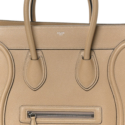 Celine Drummed Calfskin Mini Luggage Dune 8 of 11