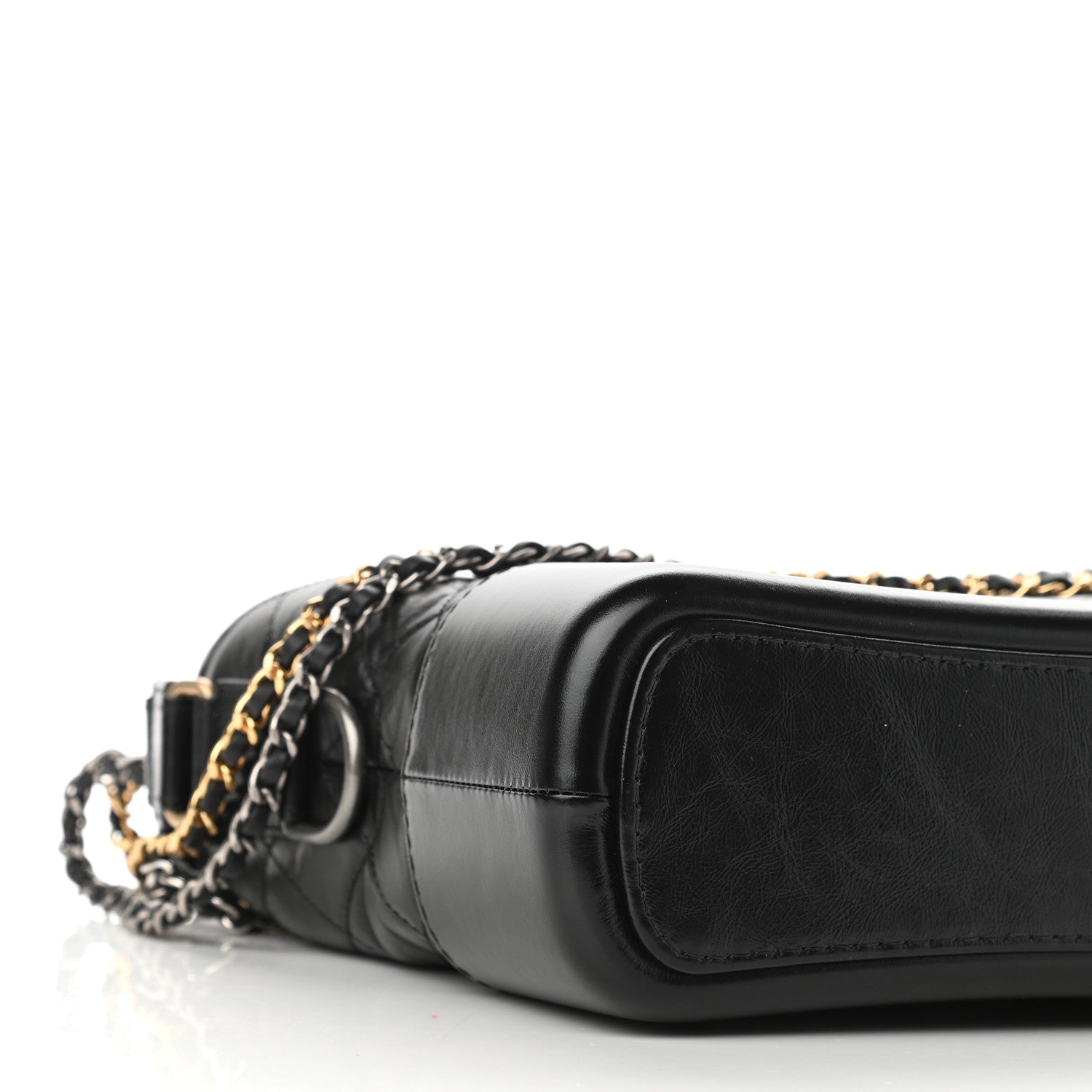 Chanel Aged Smooth Calfskin Quilted Medium Gabrielle Logo Hobo Black 9 of 10