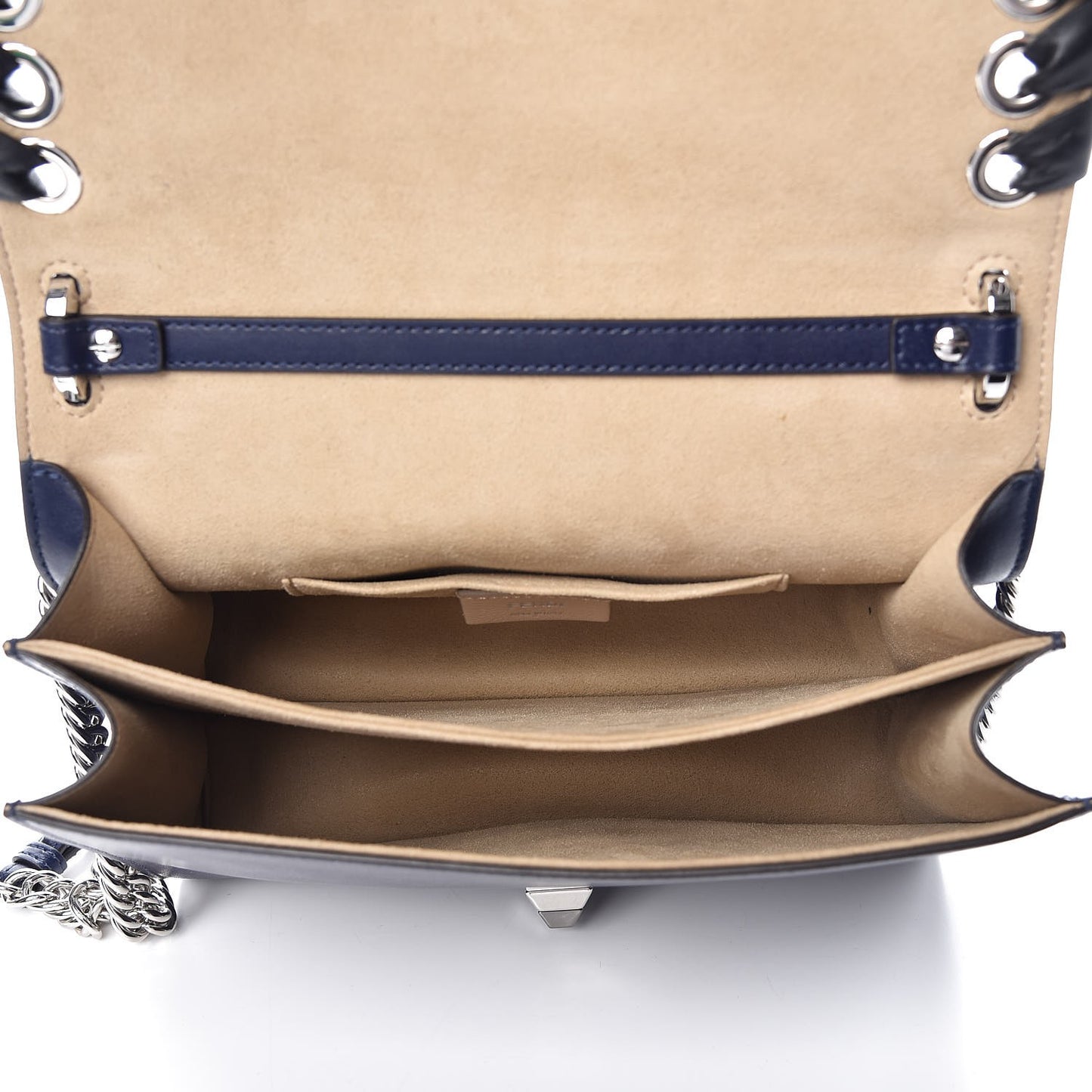 Vitello Liberty Shiny Nappa Lace Up Bow Kan I Shoulder Bag Blueberry Black