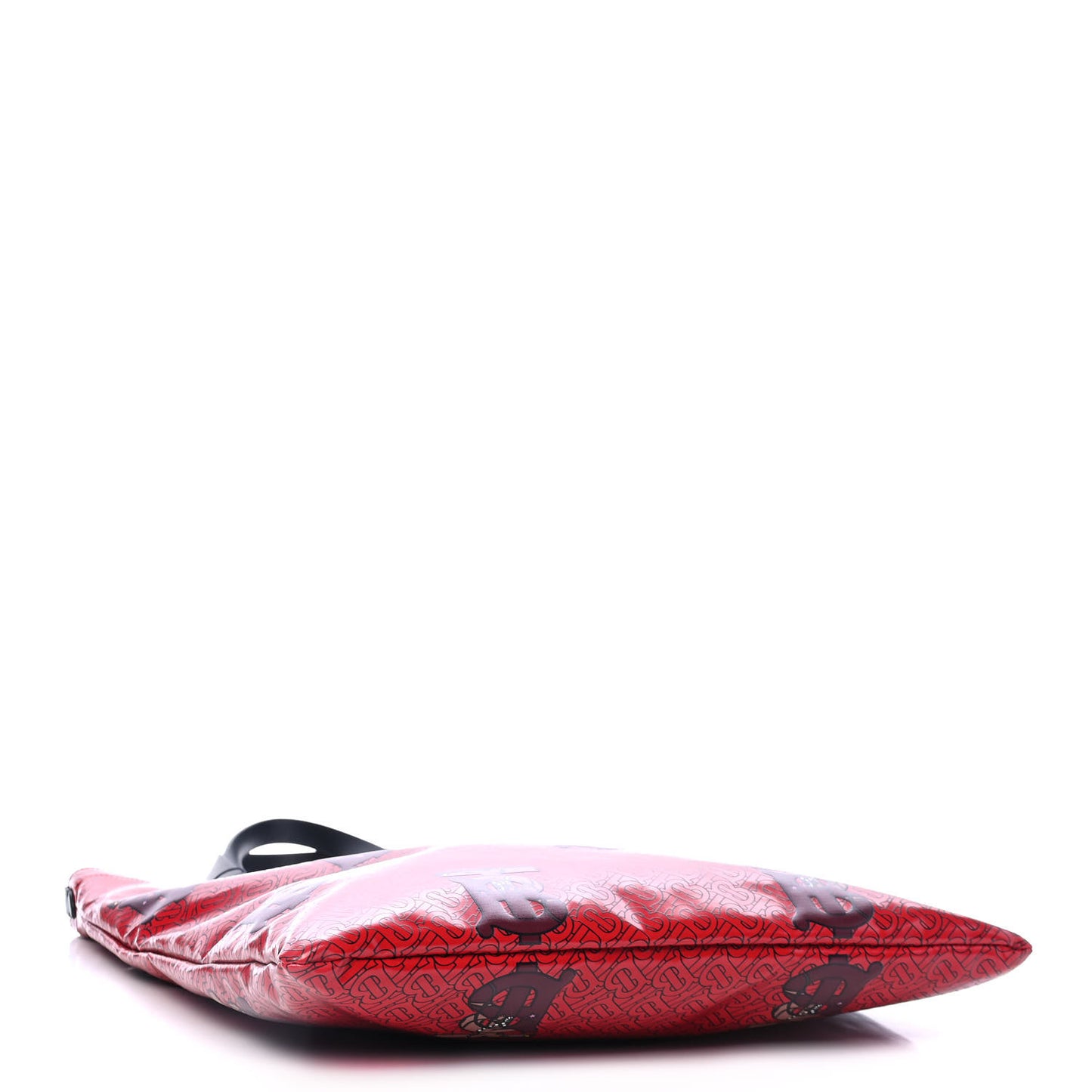 Monogram Flat Tote Bright Red Burgundy