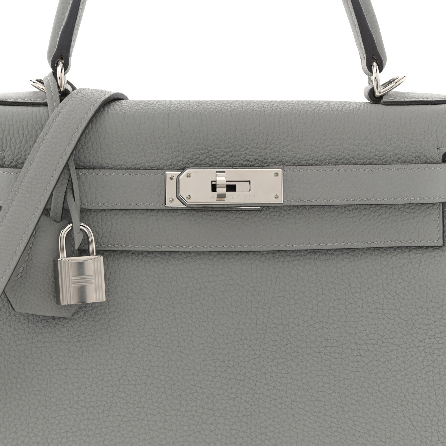 Hermes Togo Horseshoe Kelly Retourne 28 Gris Mouette 8 of 11