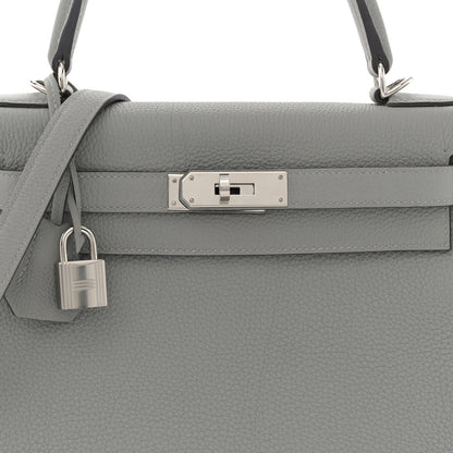 Hermes Togo Horseshoe Kelly Retourne 28 Gris Mouette 8 of 11