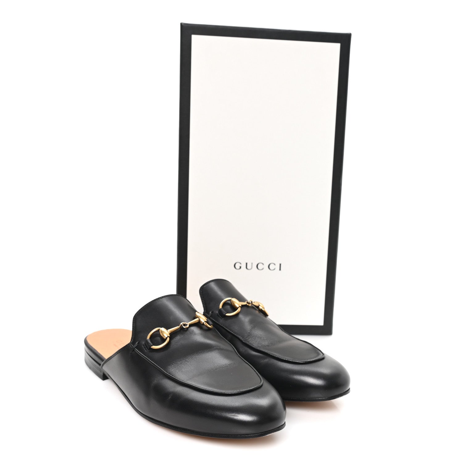 Gucci Calfskin Womens Princetown Slippers 37.5 Black 10 of 10