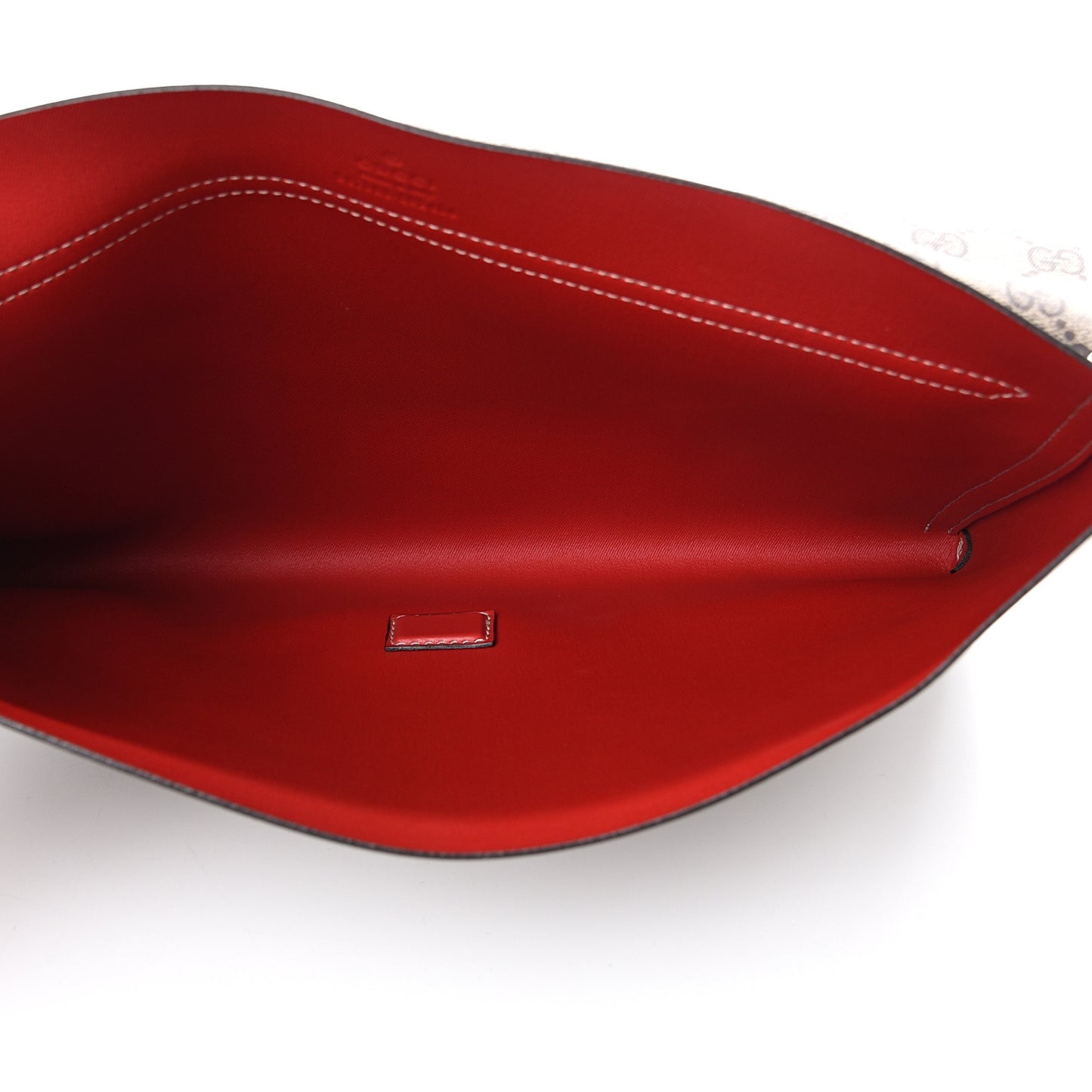GG Supreme Monogram No Longer Not Yet Large Clutch Red
