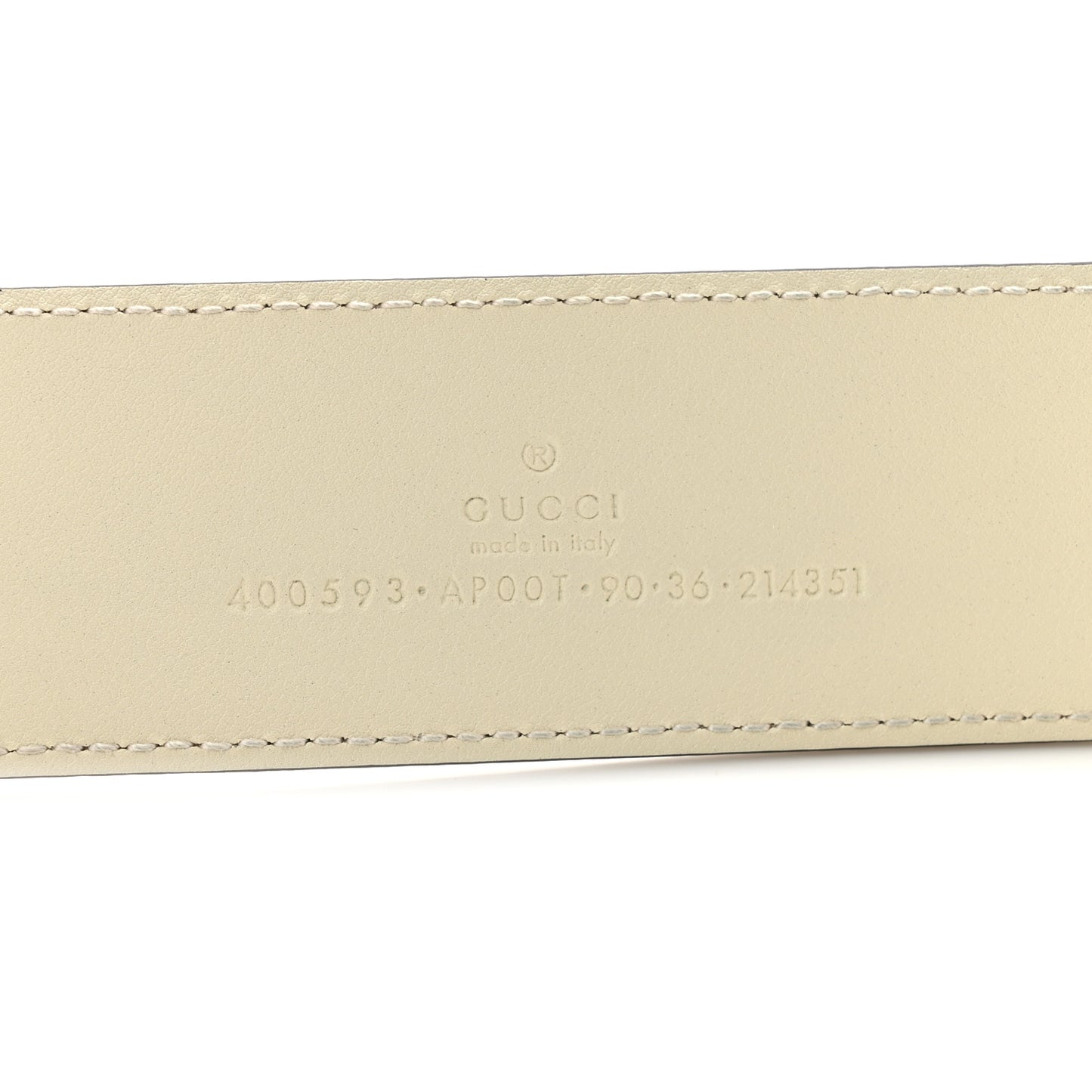 Calfskin Double G 40mm Belt 90 36 Mystic White