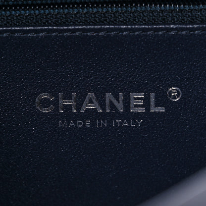 Chanel Iridescent Caviar Quilted Medium CC Filigree Vanity Case Dark Turquoise 6 of 10