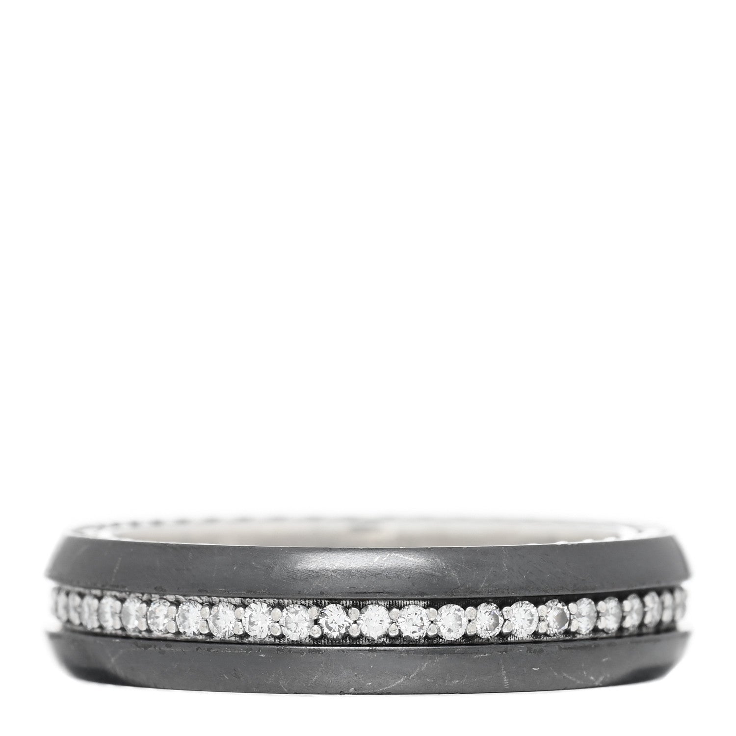 David Yurman Titanium Sterling Silver Diamond 6mm Streamline Band Ring 70 13 1 of 4