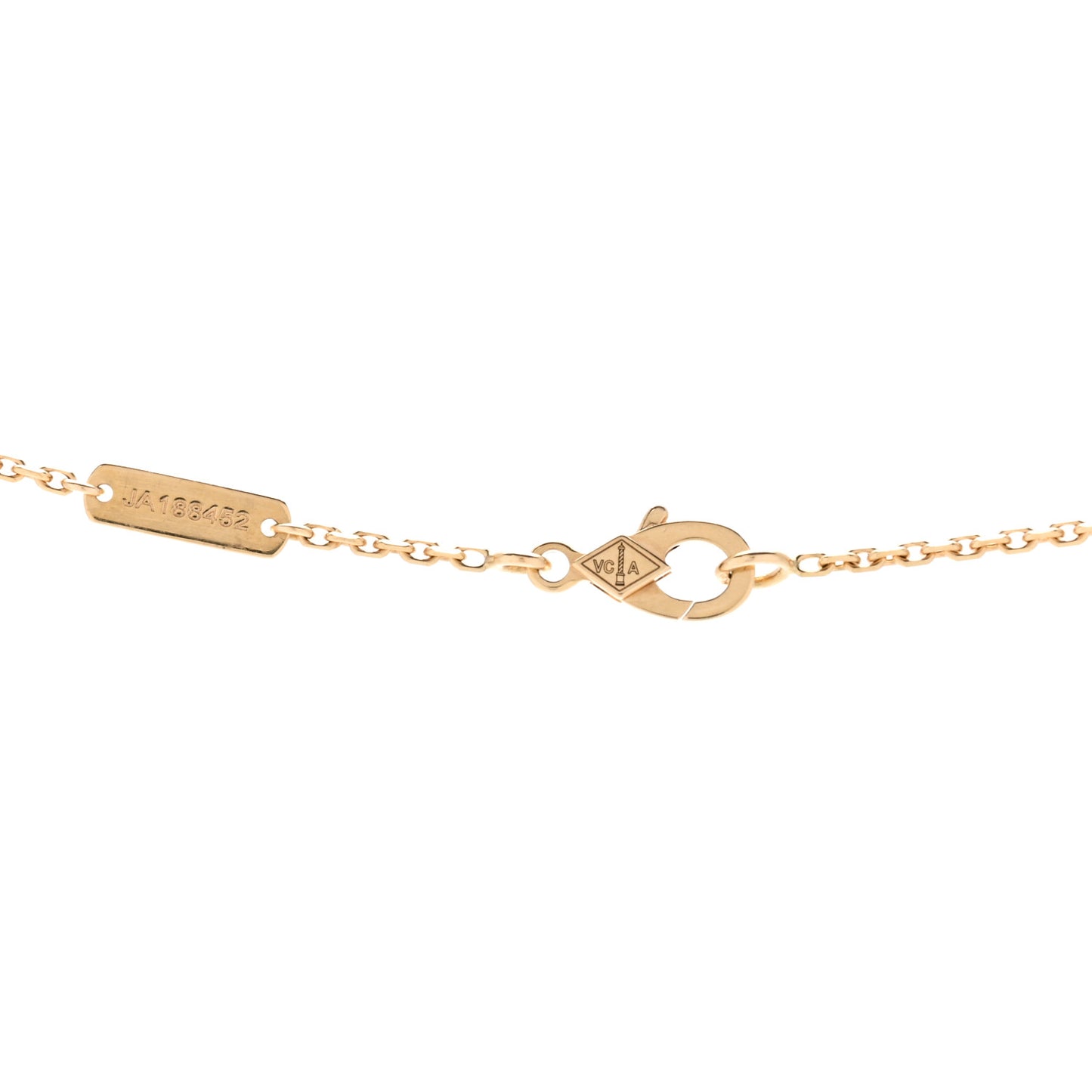 18K Yellow Gold Mother of Pearl Vintage Alhambra Pendant Necklace