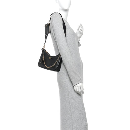 Prada Saffiano Lux Re-Edition 2005 Shoulder Bag Black 2 of 11