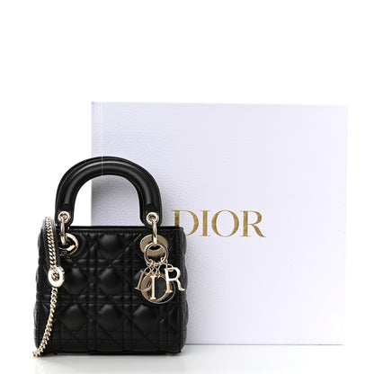 Christian Dior Lambskin Cannage Mini Lady Dior Black 11 of 11