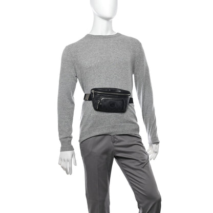 Gucci GG Supreme Monogram Textured Calfskin Retro Interlocking G Belt Bag Black 2 of 11