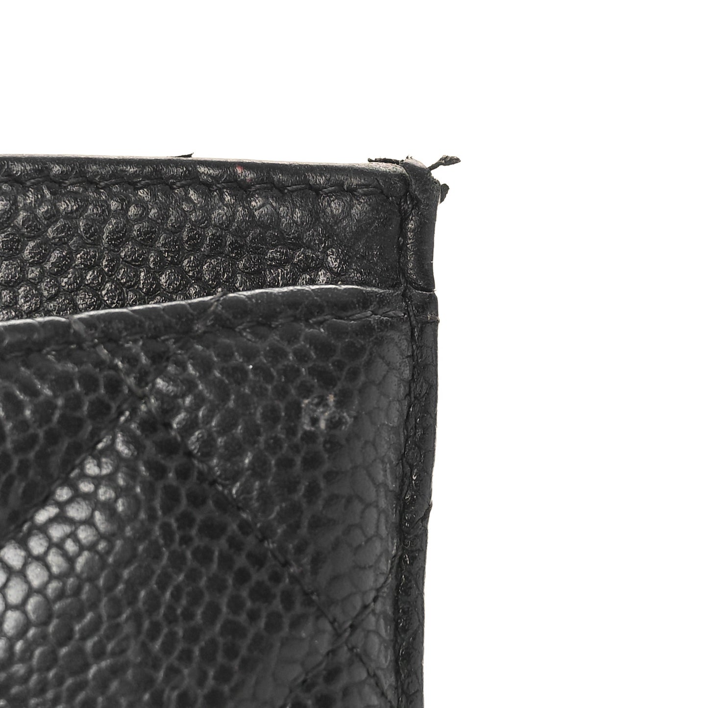 Caviar Quilted Card Holder Black