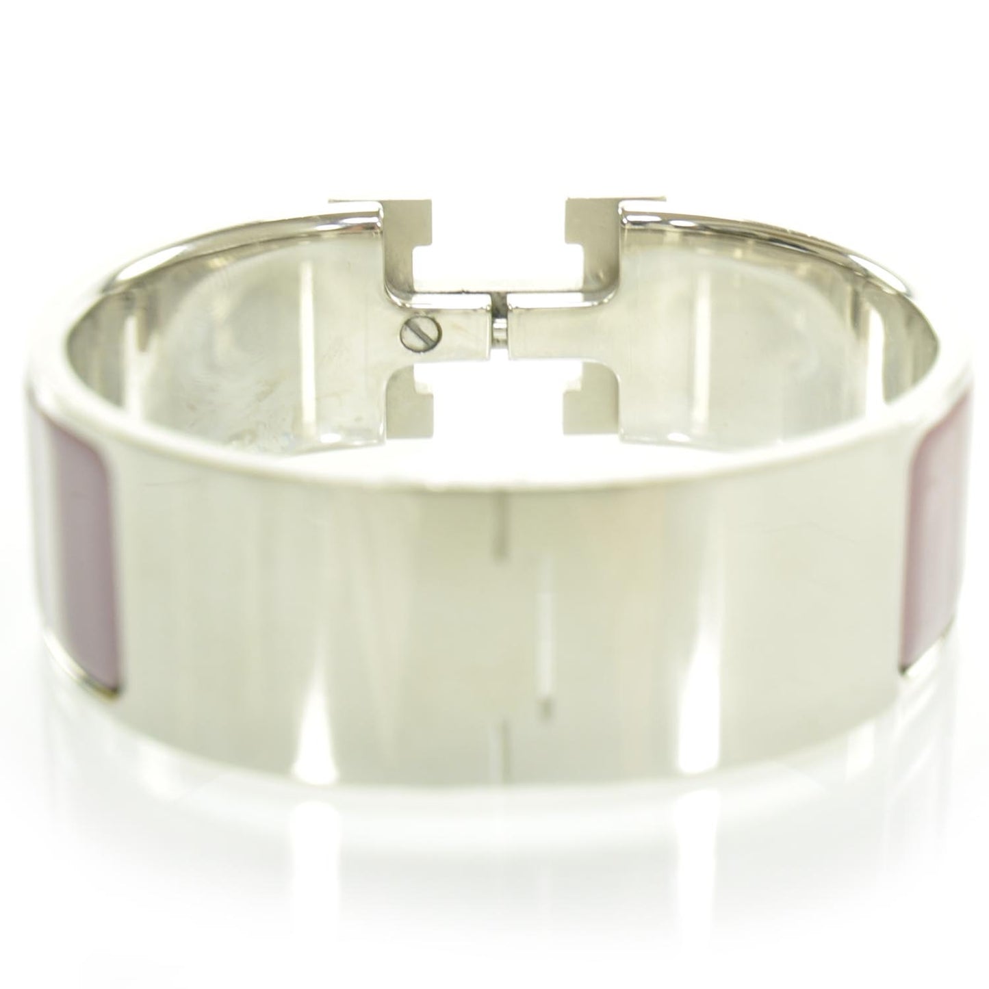 Enamel Clic Clac H Bracelet Wide Pink Silver