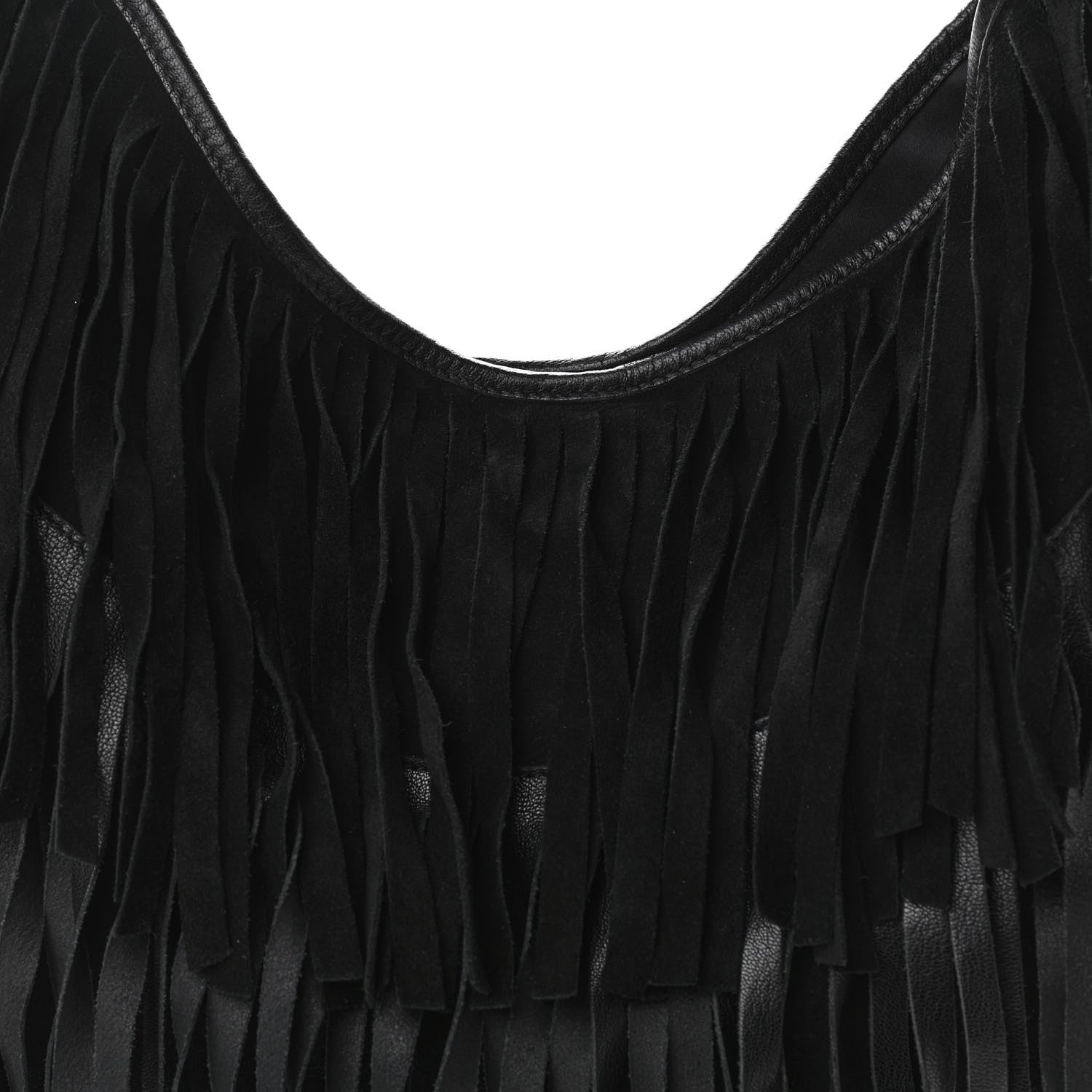 Saint Laurent Suede Boheme Fringe Hobo Black 8 of 11
