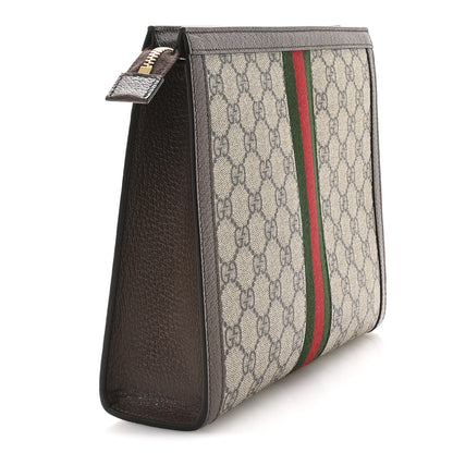 Gucci GG Supreme Monogram Web Ophidia Pouch Brown 3 of 8