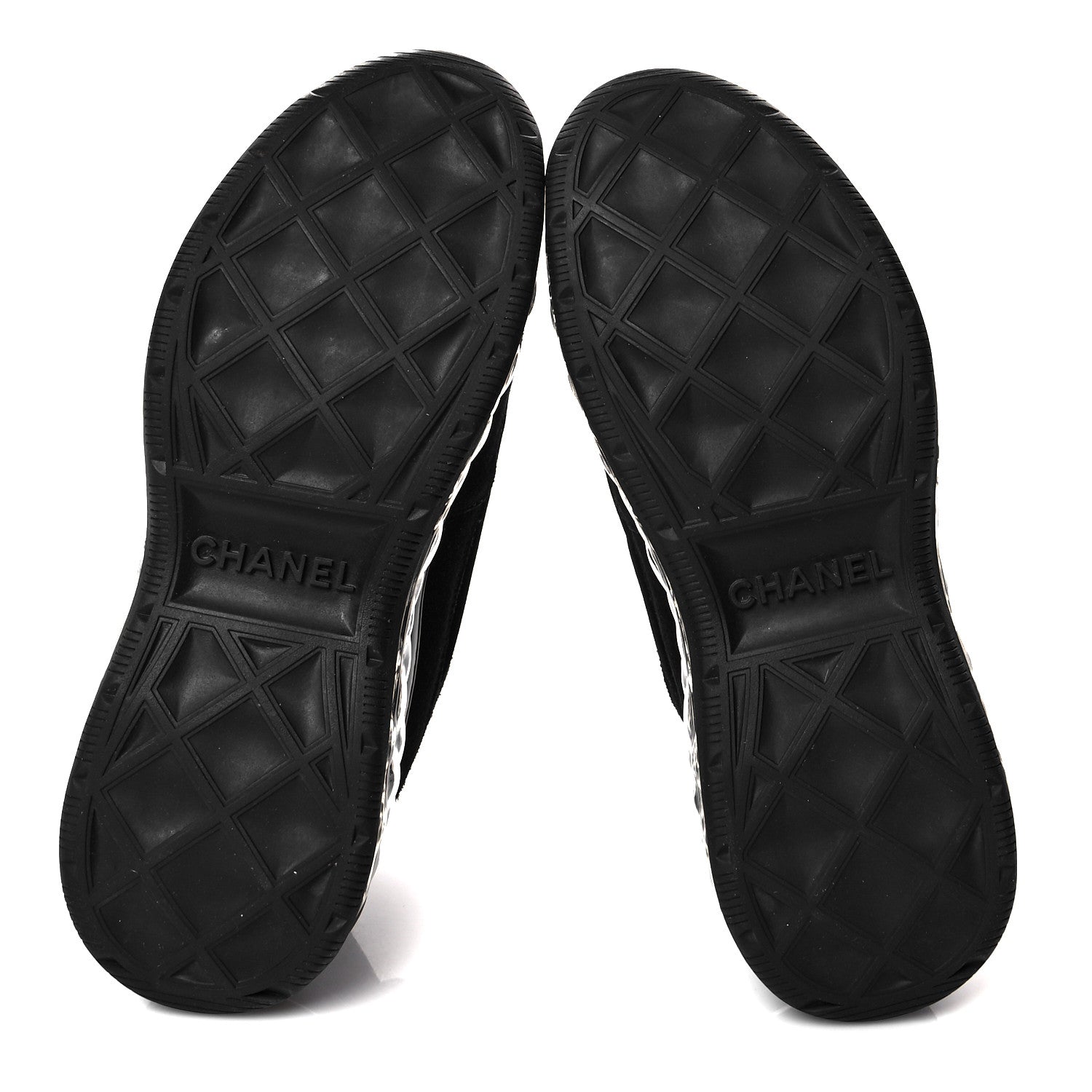 Chanel Suede Calfskin Velvet Grosgrain CC Sneakers 36 Black 5 of 8