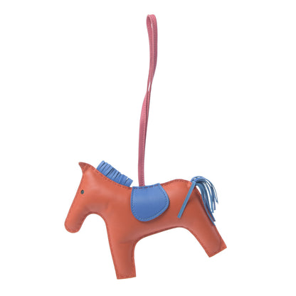 Hermes Milo Lambskin Grigri Rodeo Horse Bag Charm GM Orange Poppy Bleu Izmir Rose Azalee 1 of 4