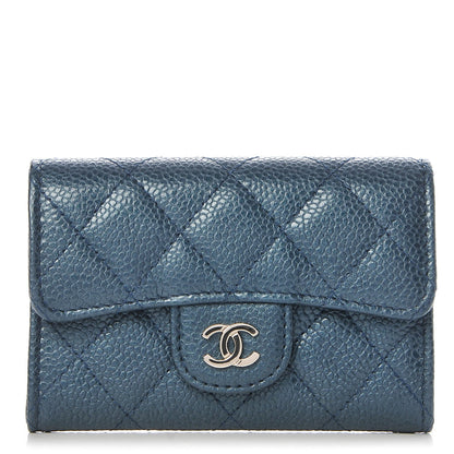 Chanel Iridescent Caviar Quilted Flap Card Holder Dark Blue 1 of 8