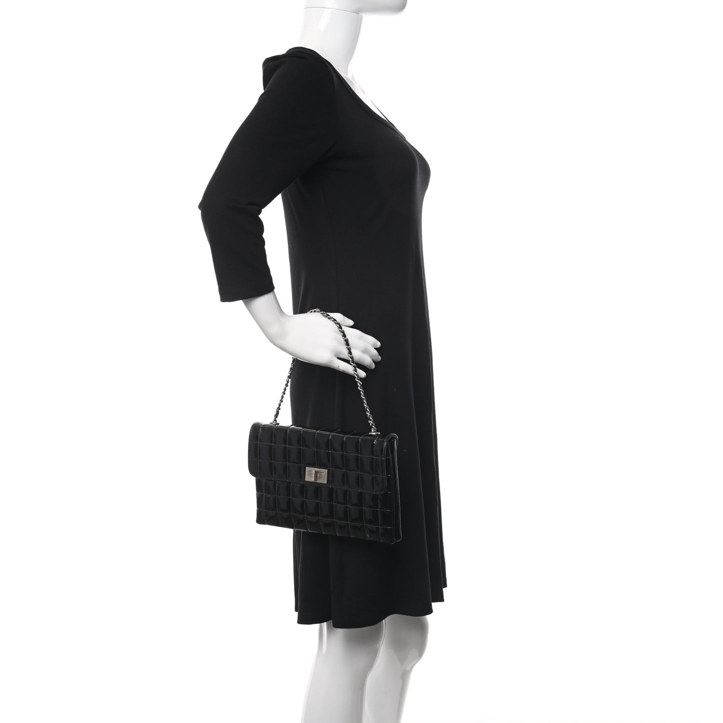Patent Chocolate Bar Reissue Single Flap Black