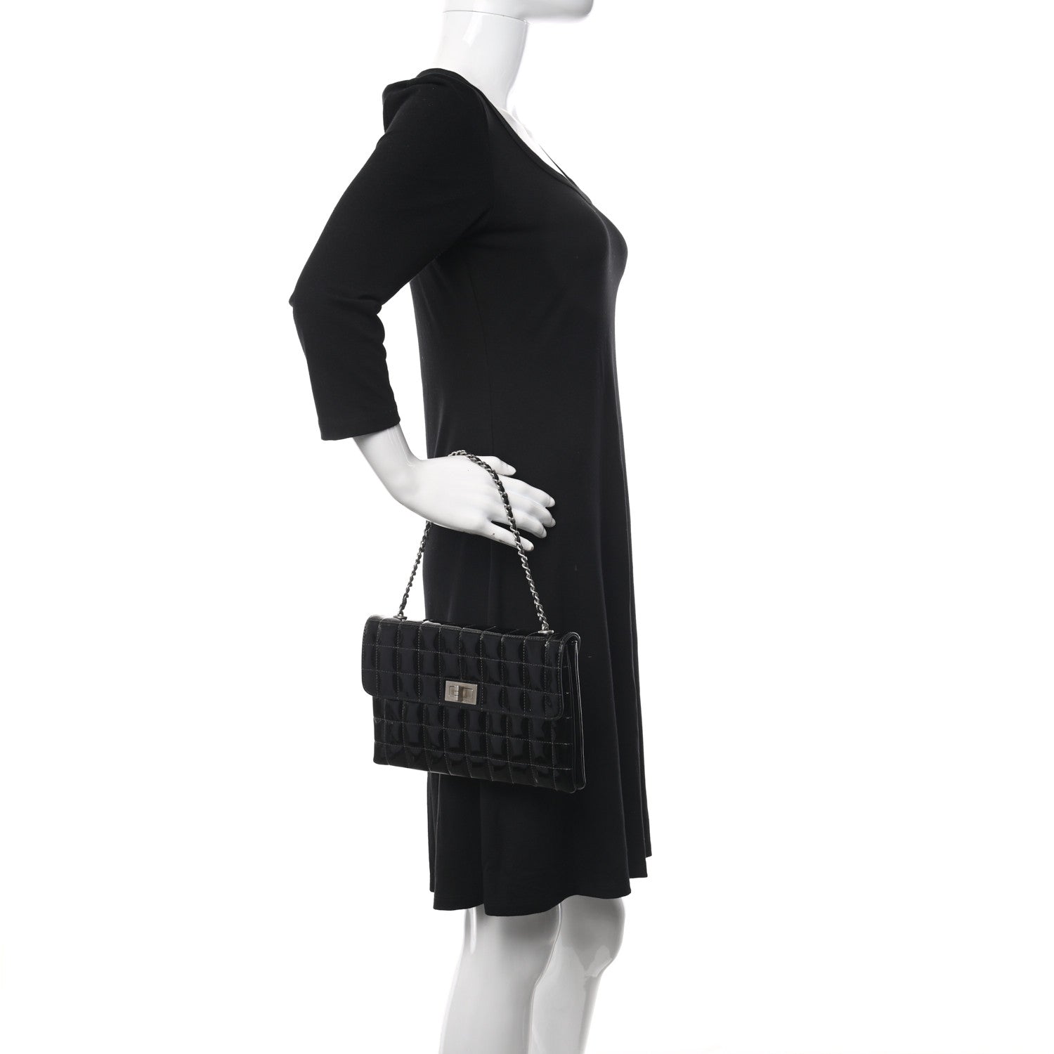 Chanel Patent Chocolate Bar Reissue Single Flap Black 3 of 9