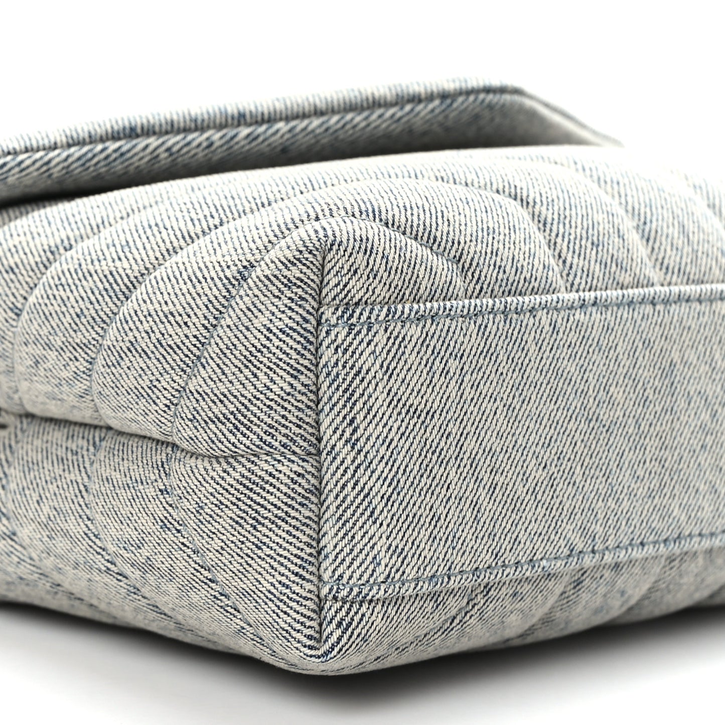 Denim Y Quilted Monogram Toy Loulou Crossbody Bag Grey