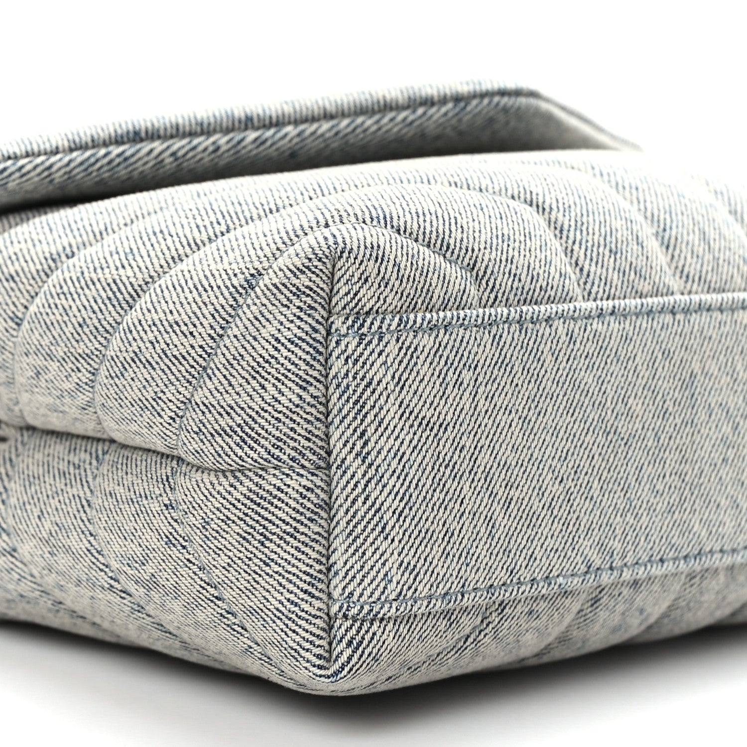 Saint Laurent Denim Y Quilted Monogram Toy Loulou Crossbody Bag Grey 8 of 10