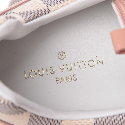 Louis Vuitton Suede Damier Azur Run Away Sneakers 37.5 Pink 7 of 10