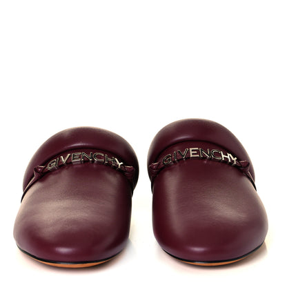 Givenchy Lambskin Elba Logo Mule Slippers 36.5 Burgundy 2 of 9