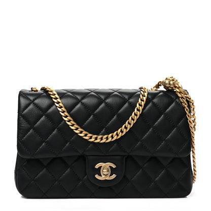 Chanel Lambskin Quilted Small Sweet Camellia Flap Black 1 of 7