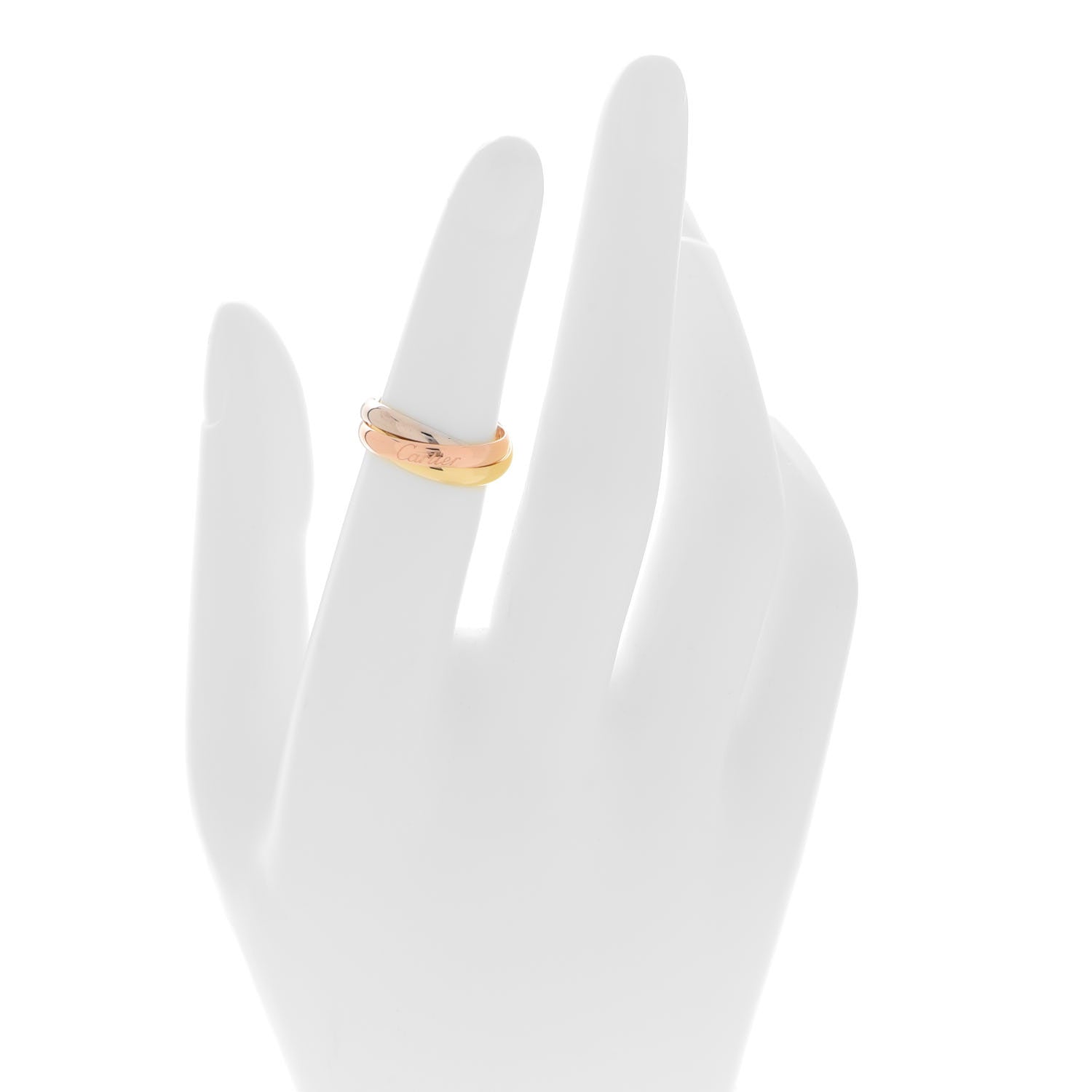 Cartier 18K Pink Yellow White Gold Small Trinity Ring 49 4.75 2 of 5