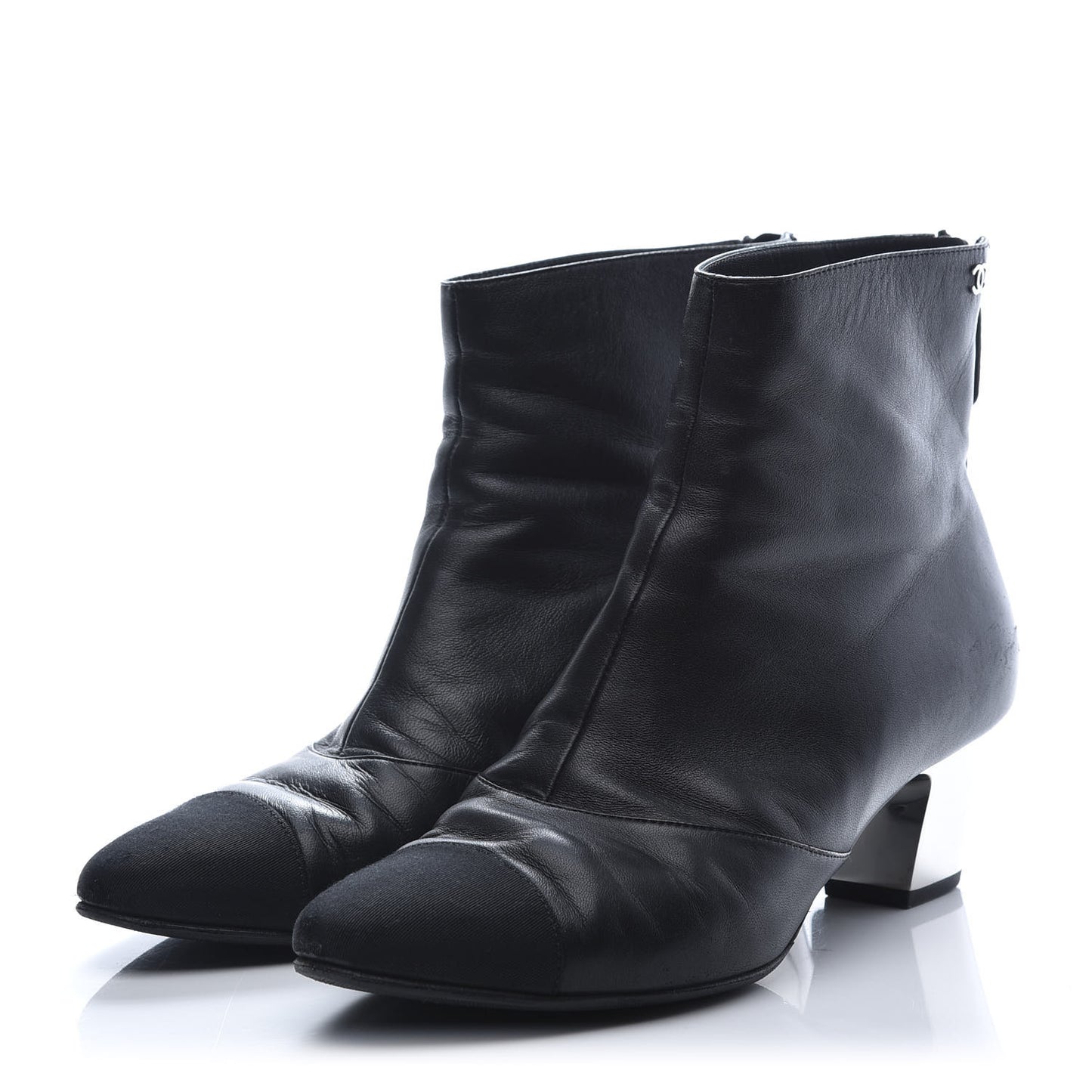 Calfskin Ankle Boots 38 Black