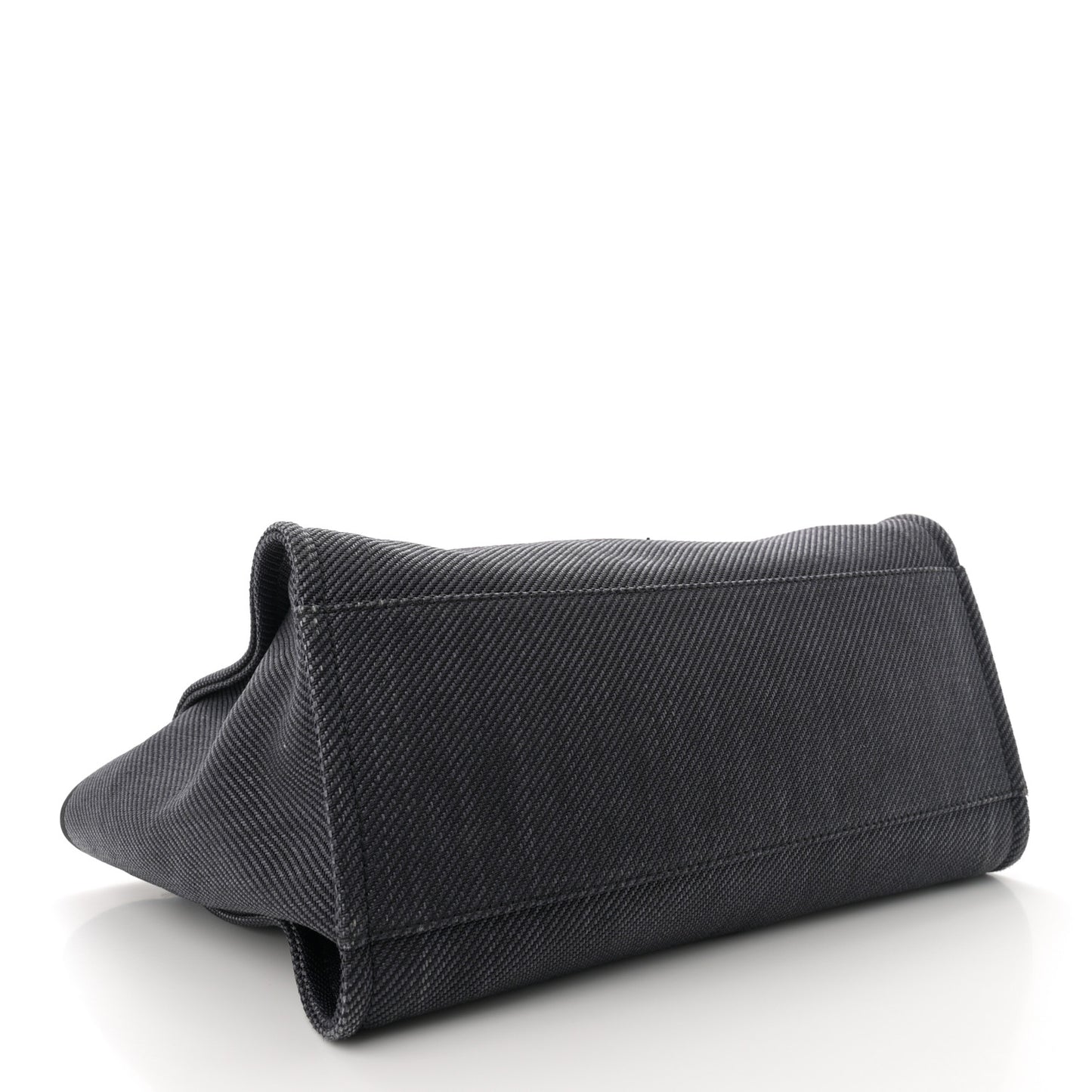 Woven Straw Raffia Medium Deauville Tote Black