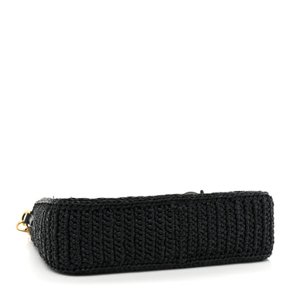 Prada Yarn Raffia Effect Crochet Re-Edition 2005 Shoulder Bag Black 4 of 10