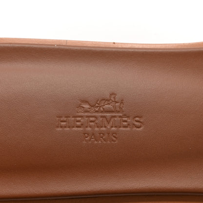 Hermes Box Calfskin Oran Sandals 38 Gold 6 of 9