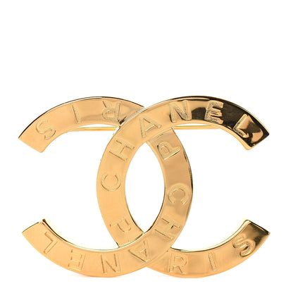 Chanel Metal Paris Button CC Large Brooch Gold 1 of 4