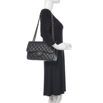 Chanel Caviar Quilted Jumbo Double Flap Black 2 of 10