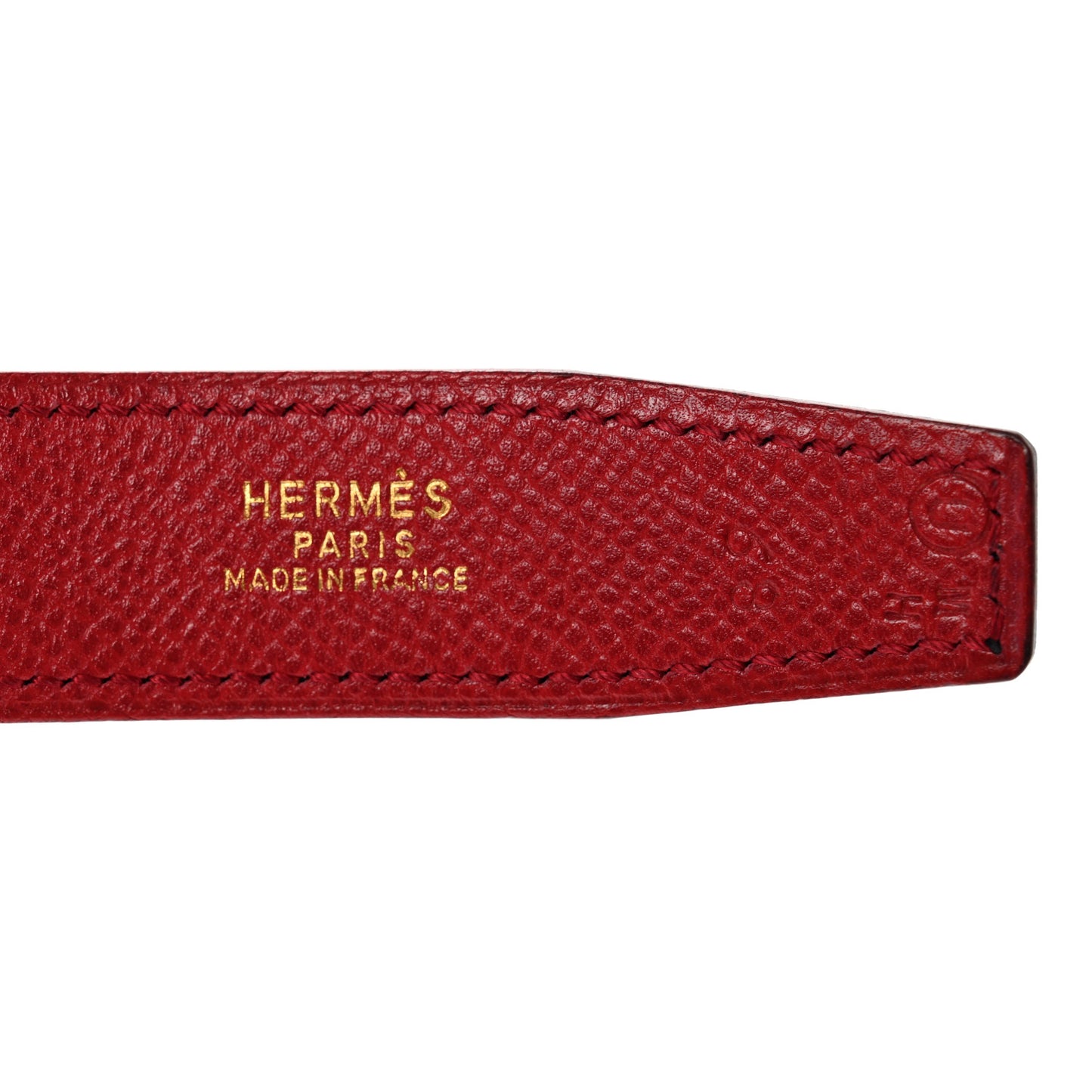 Box Courchevel 32mm Belt Strap 68 Black Rouge Vif