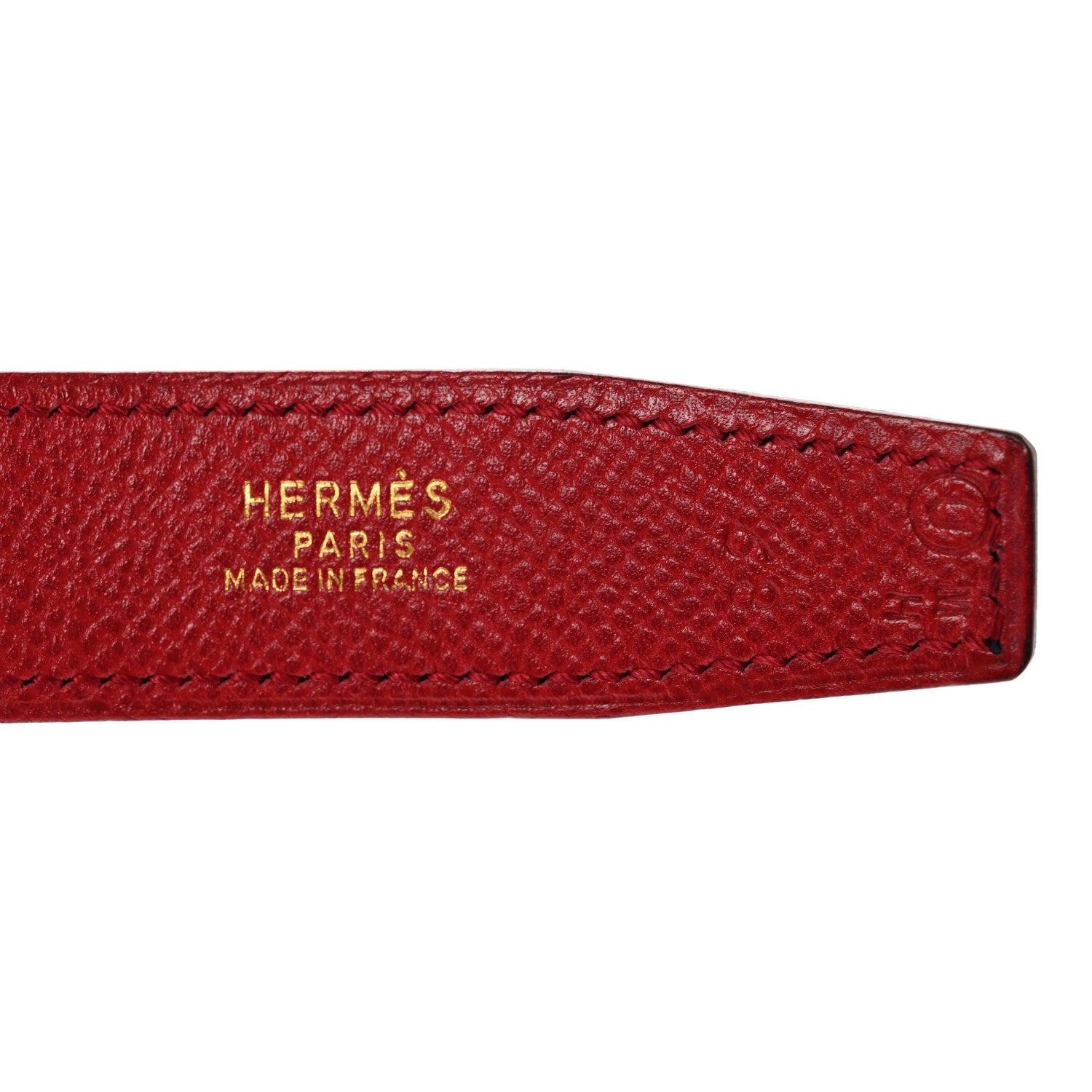 Hermes Box Courchevel 32mm Belt Strap 68 Black Rouge Vif 4 of 6