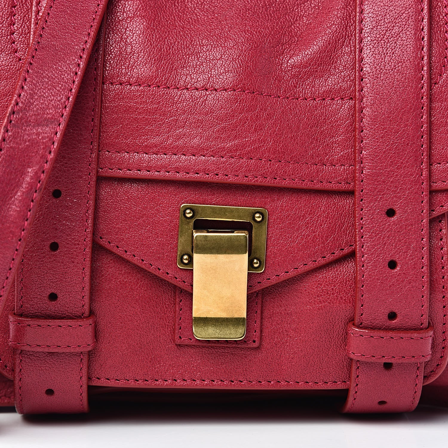 Proenza Schouler Lambskin PS1 Mini Pouch Messenger Bag Raspberry 11 of 11