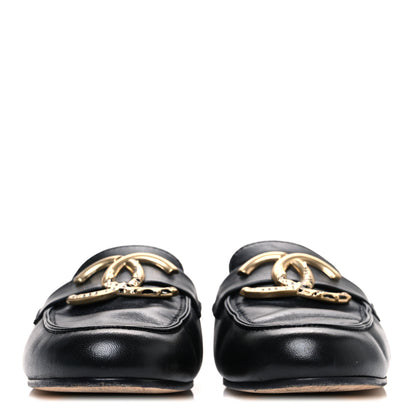 Chanel Lambskin CC Mules 38 Black 3 of 11