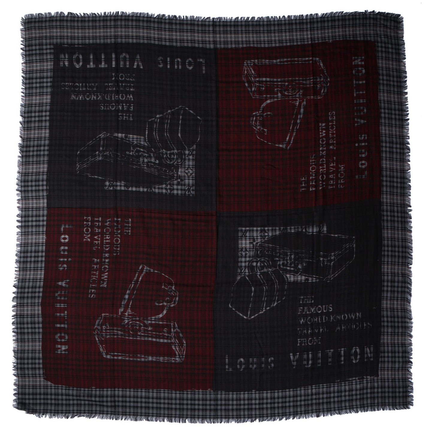 Mens Fleece Wool Silk Trunks Shawl Gris Rouge