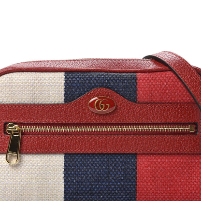 Gucci Canvas Sylvie Stripe Mini Ophidia Camera Bag Mystic White Hibiscus Red Maritime 9 of 9