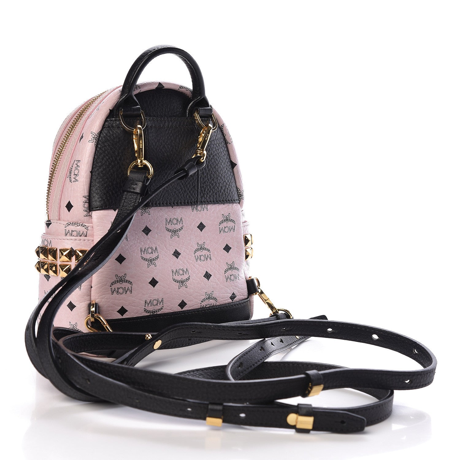 MCM Visetos Side Stud X-Mini Stark Backpack Pink 3 of 11