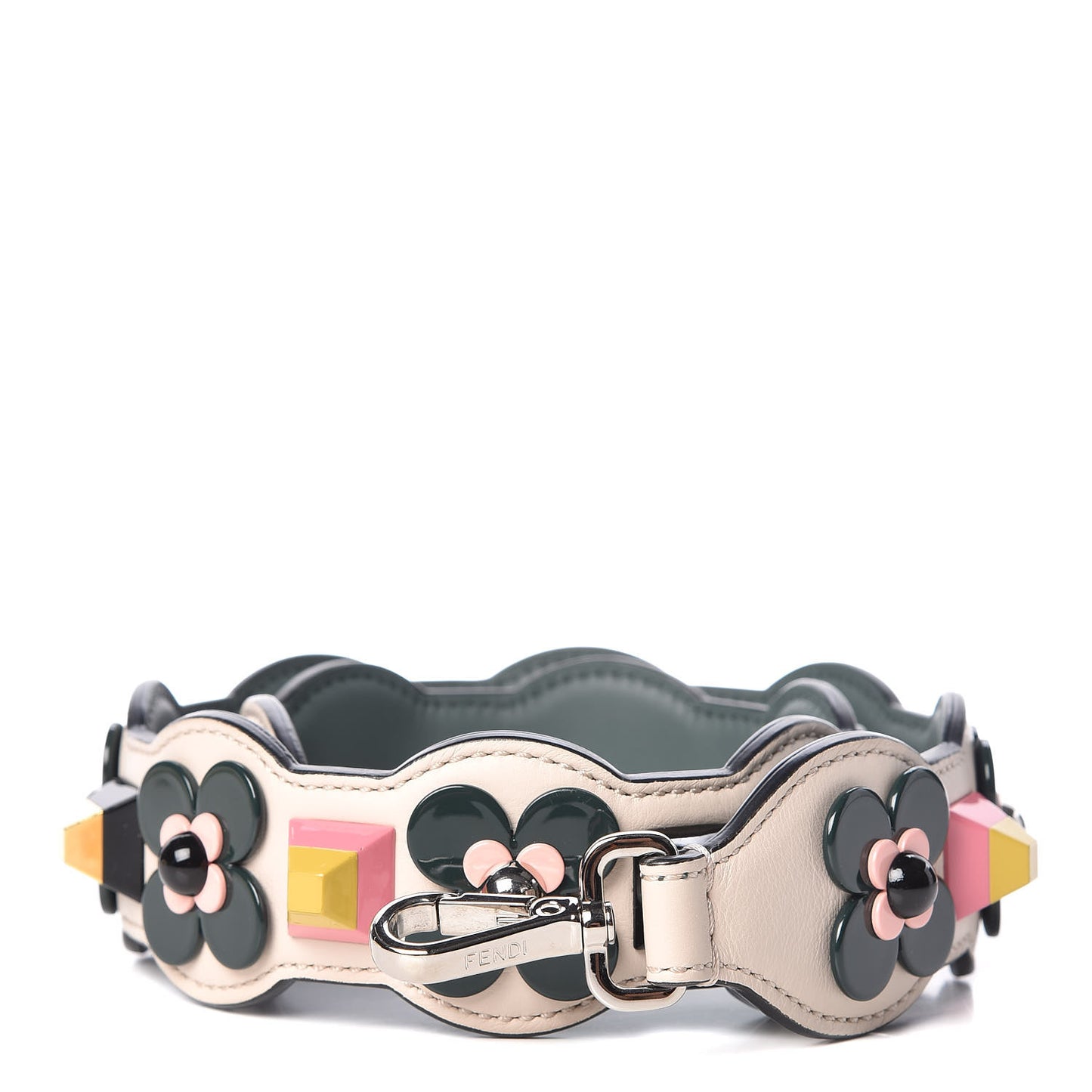 Vitello Dolce Plexiglass Flowerland Studded Strap You Camelia Multicolor
